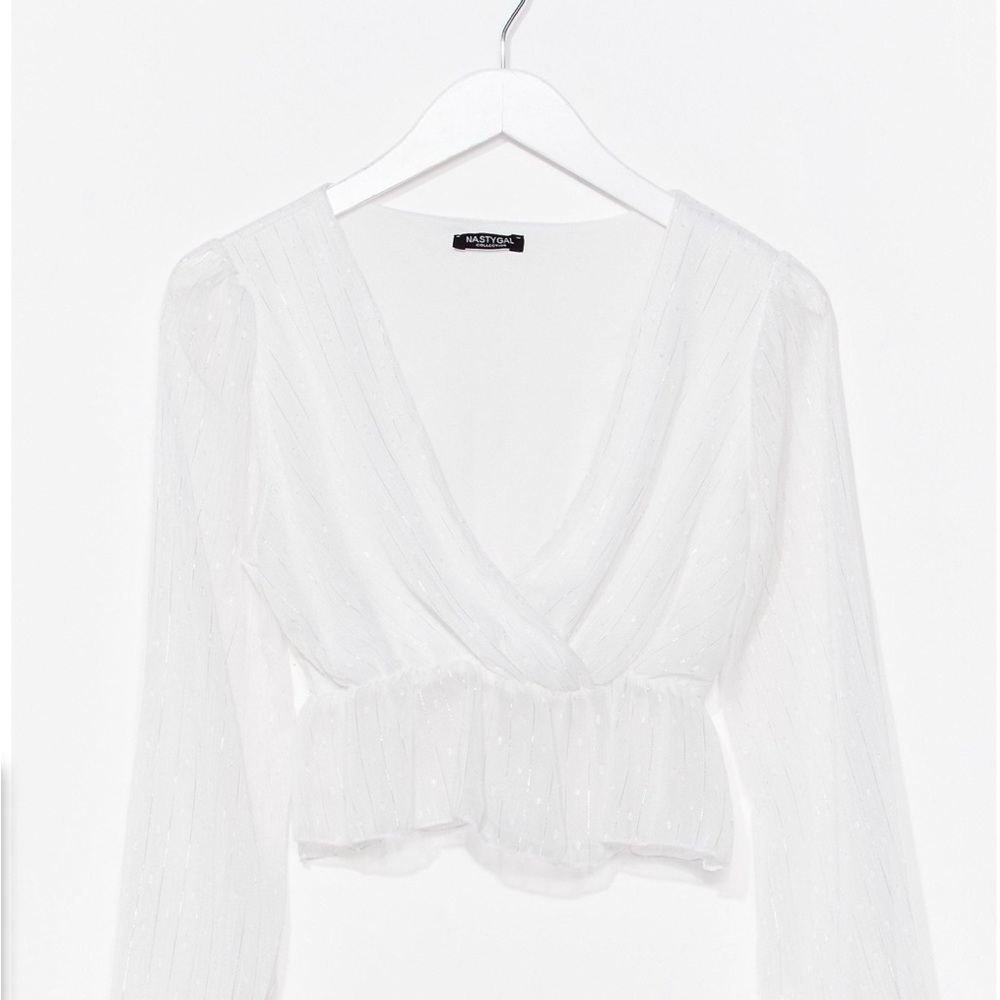 NASTY GAL textured long sleeve wrap